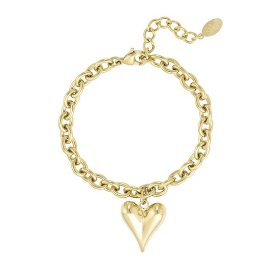 Gouden armband met hart bedel