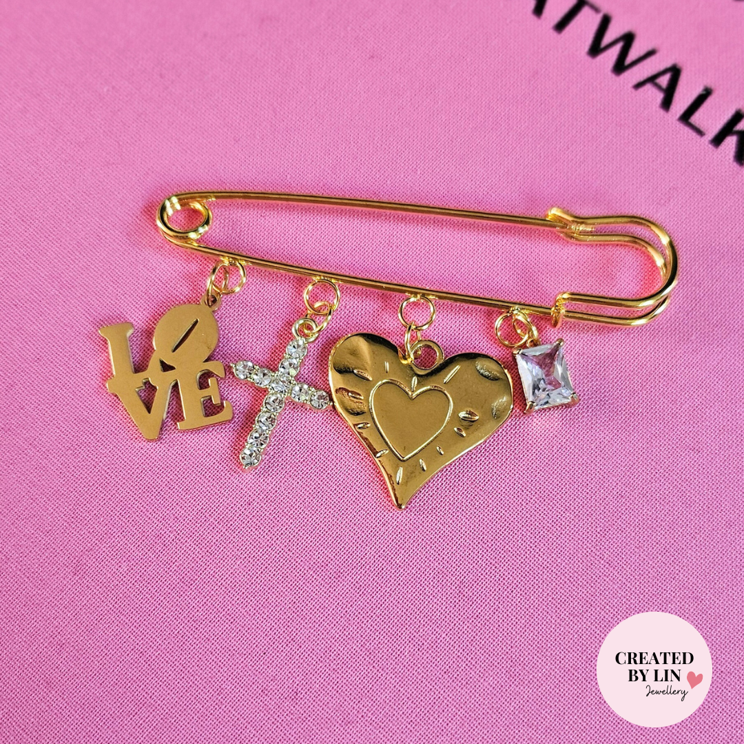 Gouden broche love
