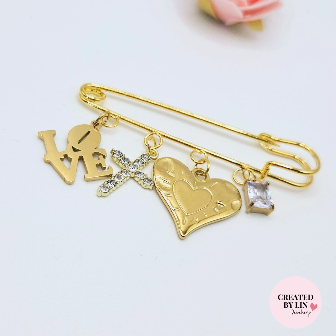 Gouden broche love