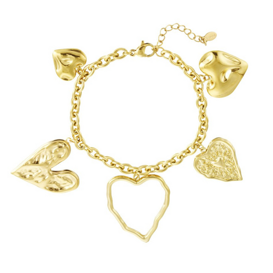 Unieke hart armband goud
