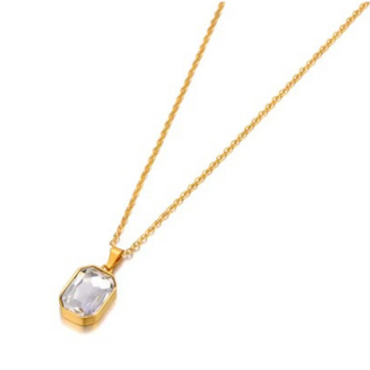 Gouden ketting met steen