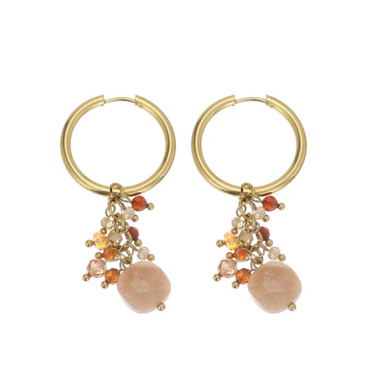 Gouden oorbellen met kraaltjes
