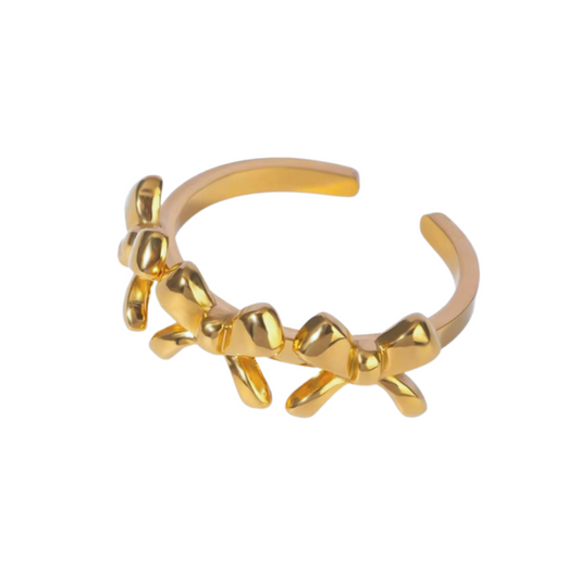 Strikjes ring goud