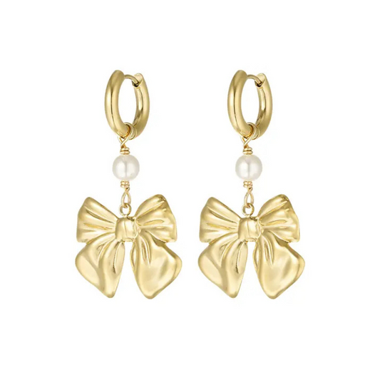 Oorbellen baby bow goud