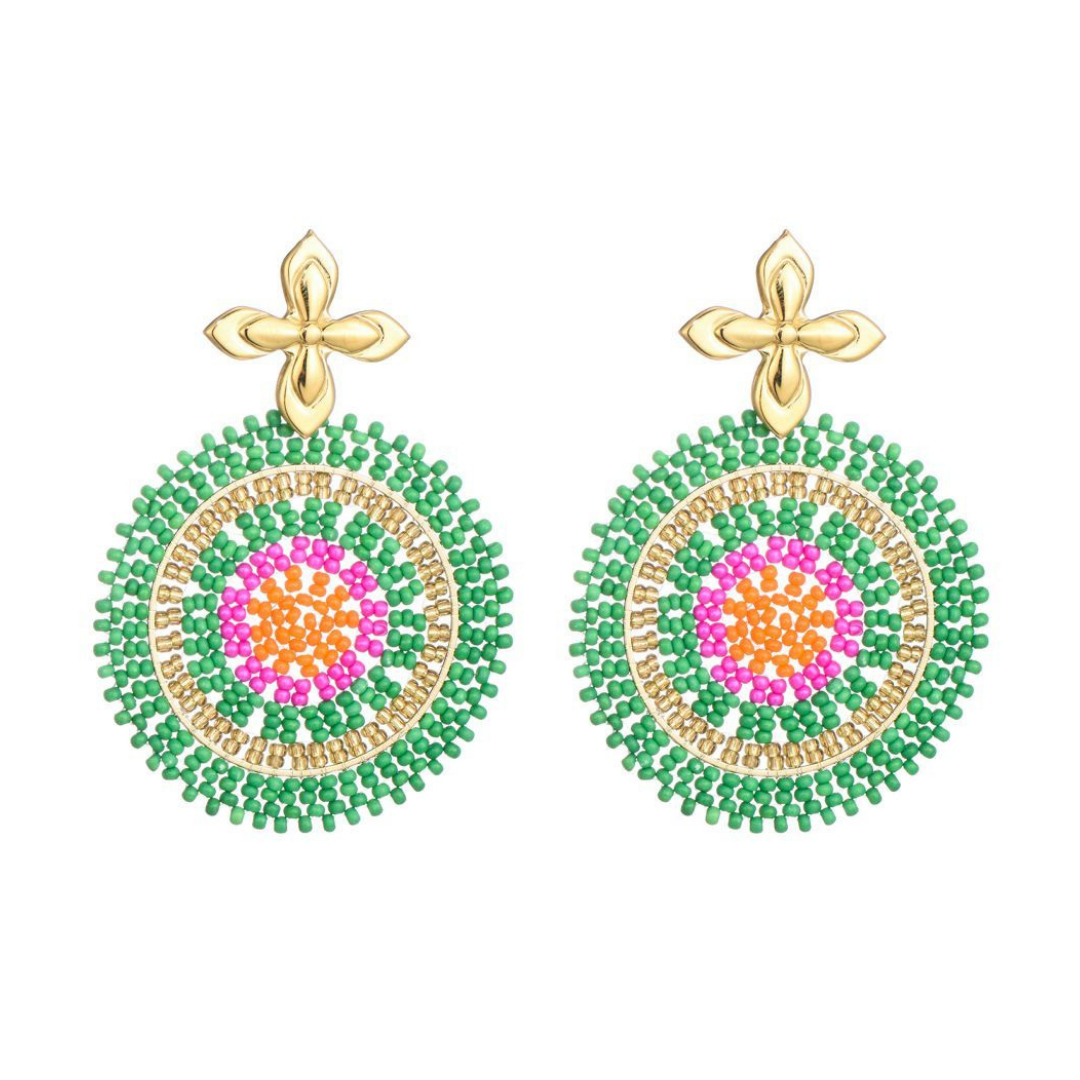Groene statement oorbellen