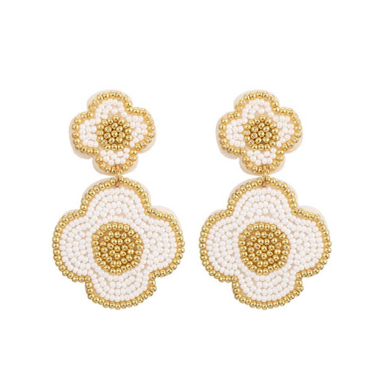 Gouden bloem statement oorbellen