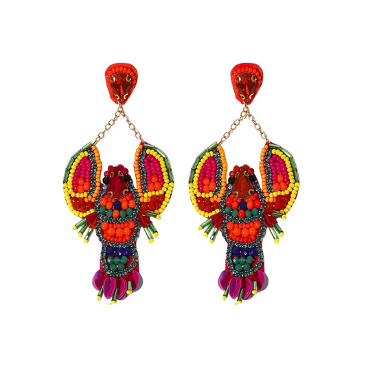 Trendy kreeft statement oorbellen