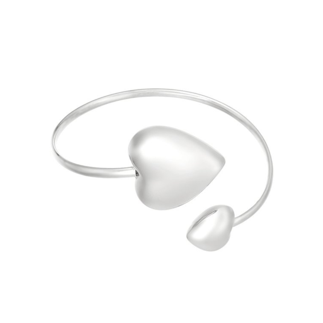 Dubbele hart armband zilver