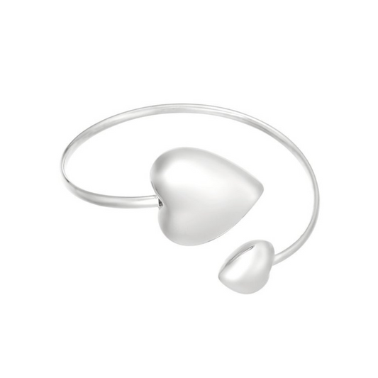 Dubbele hart armband zilver