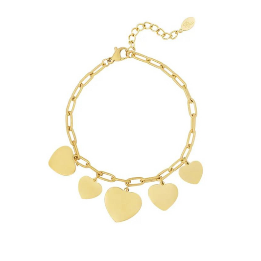 Hartjes party armband goud