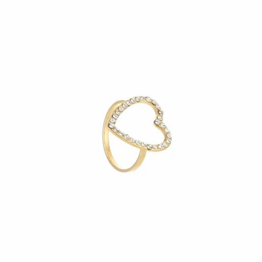 Hartjes ring met steentjes