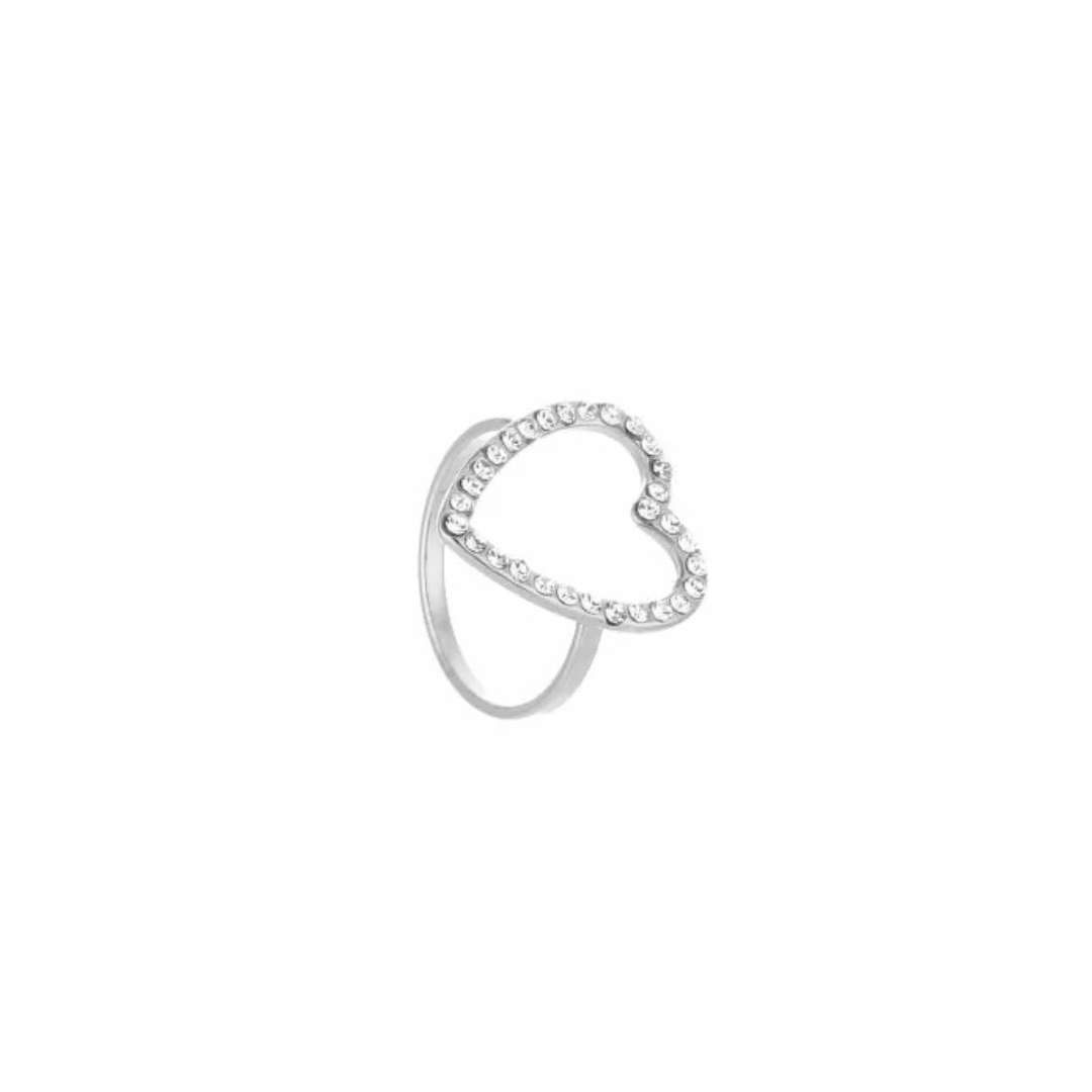 Hartjes ring met steentjes