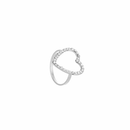 Hartjes ring met steentjes