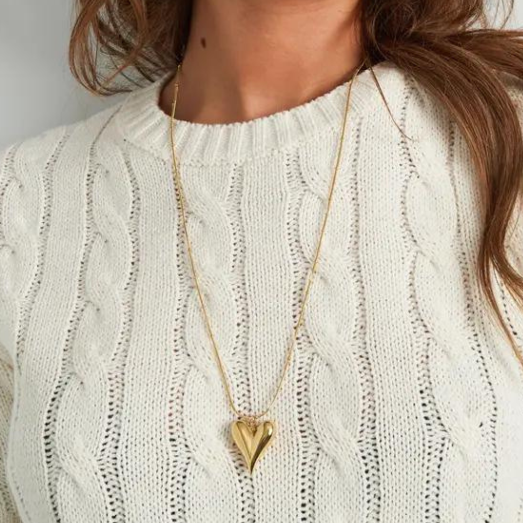 Lange ketting met iconisch hart groot
