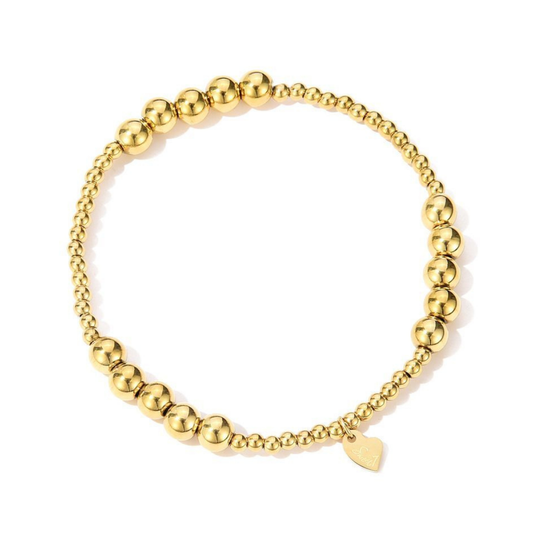 Mixed bolletjes armband goud