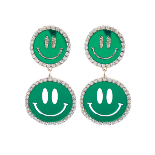 Smile statement oorbellen groen