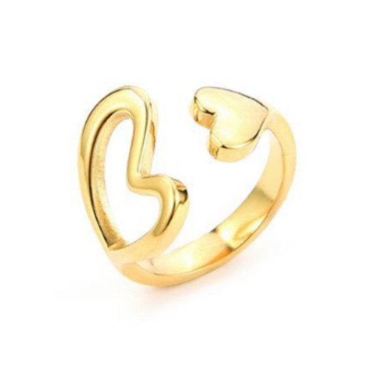 Dubbele hartjes ring