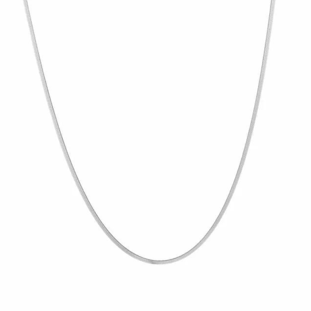 Platte ketting zilver