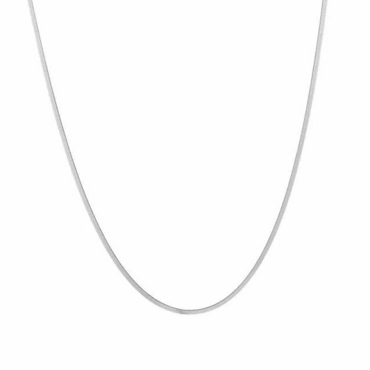 Platte ketting zilver