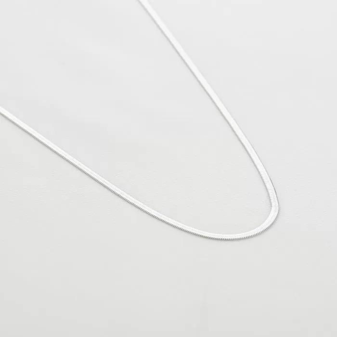 Platte ketting zilver