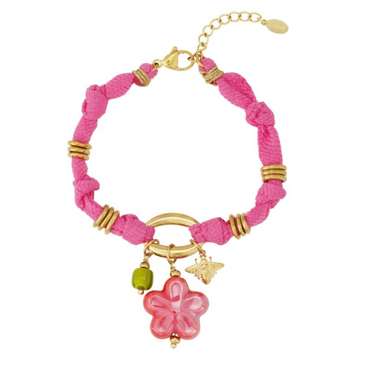 Flower armband fuchsia