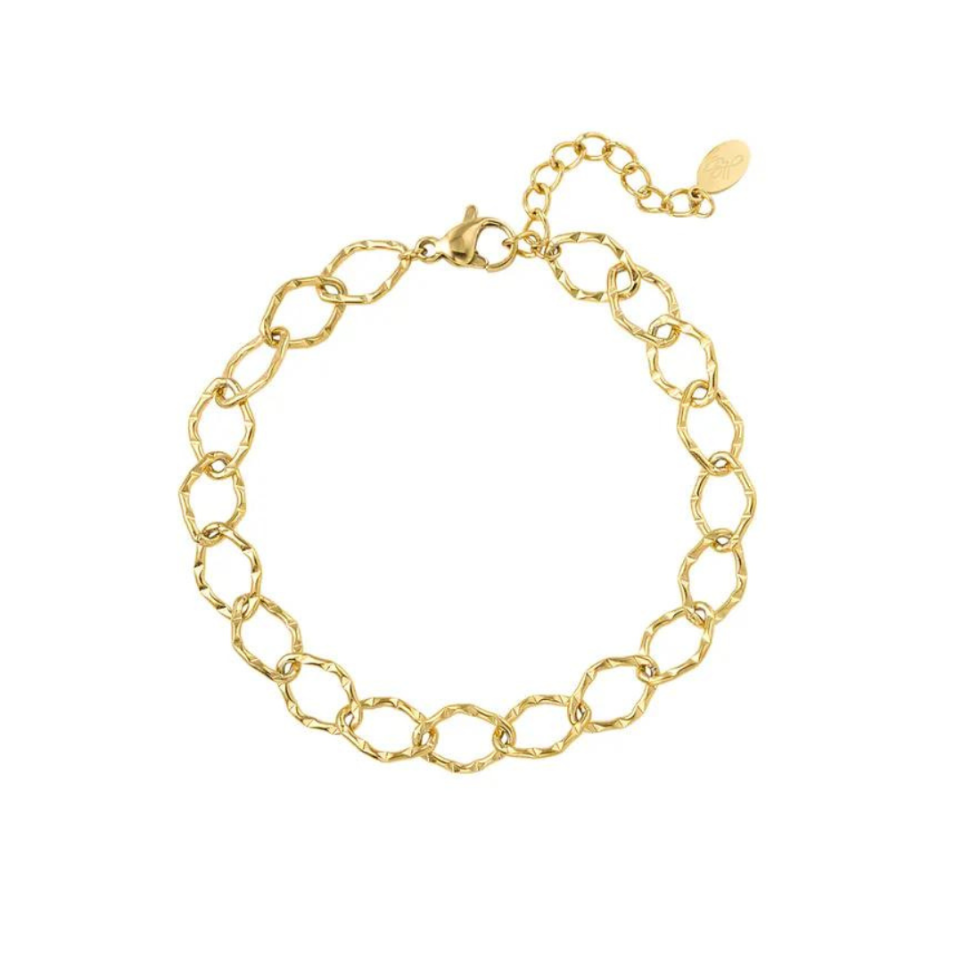 Schakelarmband goud