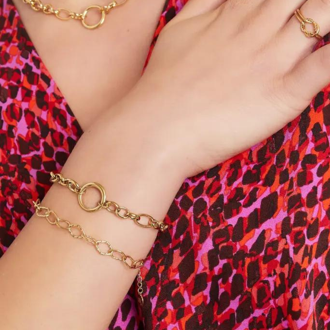 Schakelarmband goud