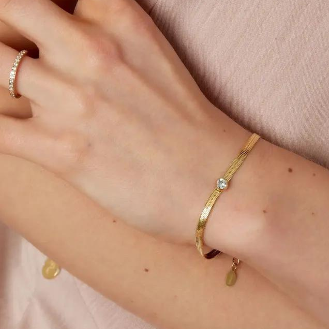 Schakel armband met diamant