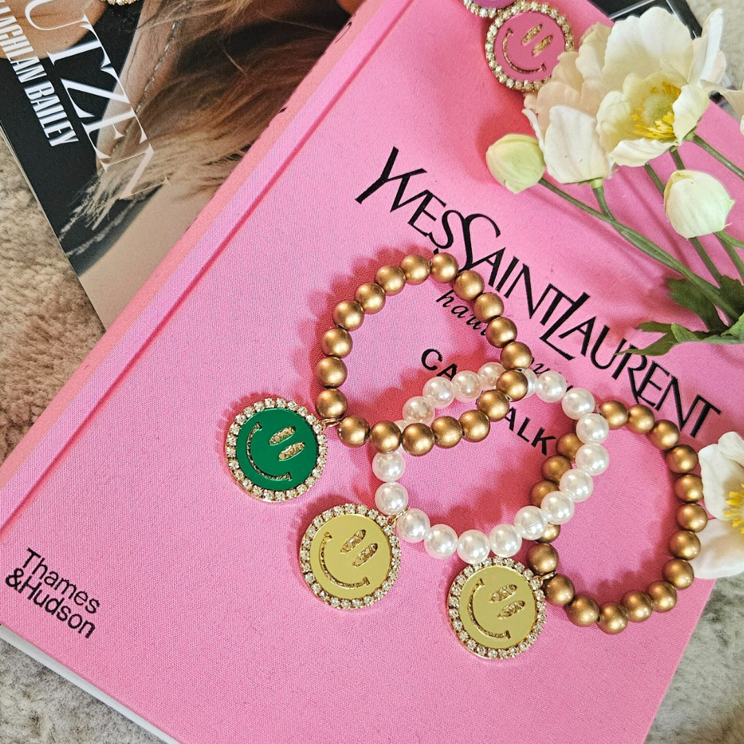 Smile armband goud parels