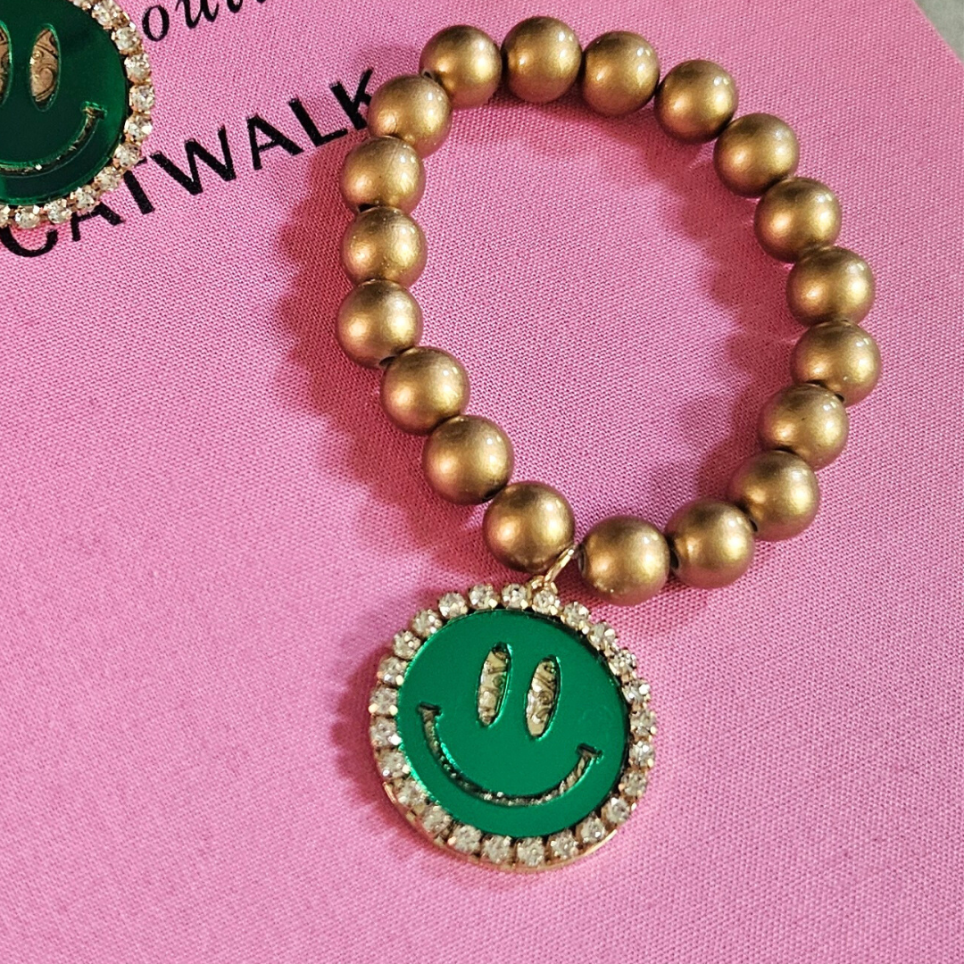 Smile armband groen brons