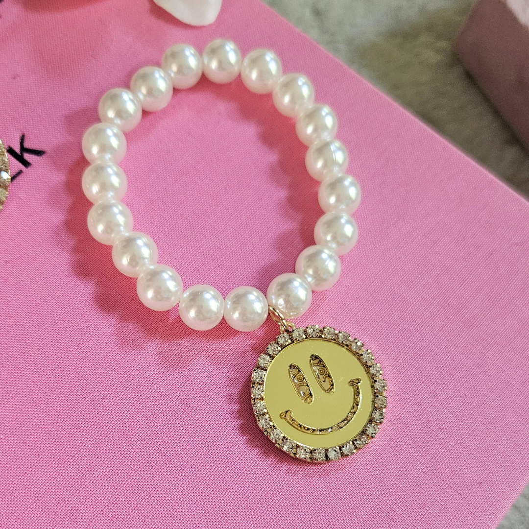 Smile armband goud parels