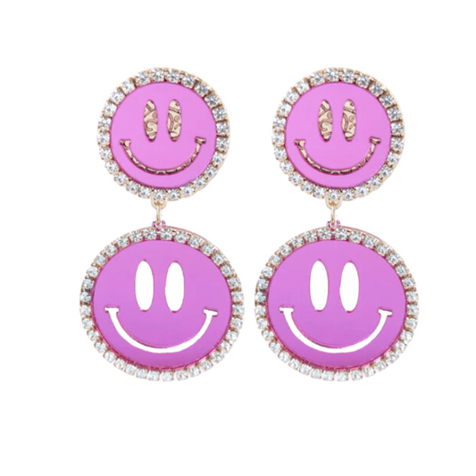 Smile statement oorbellen roze