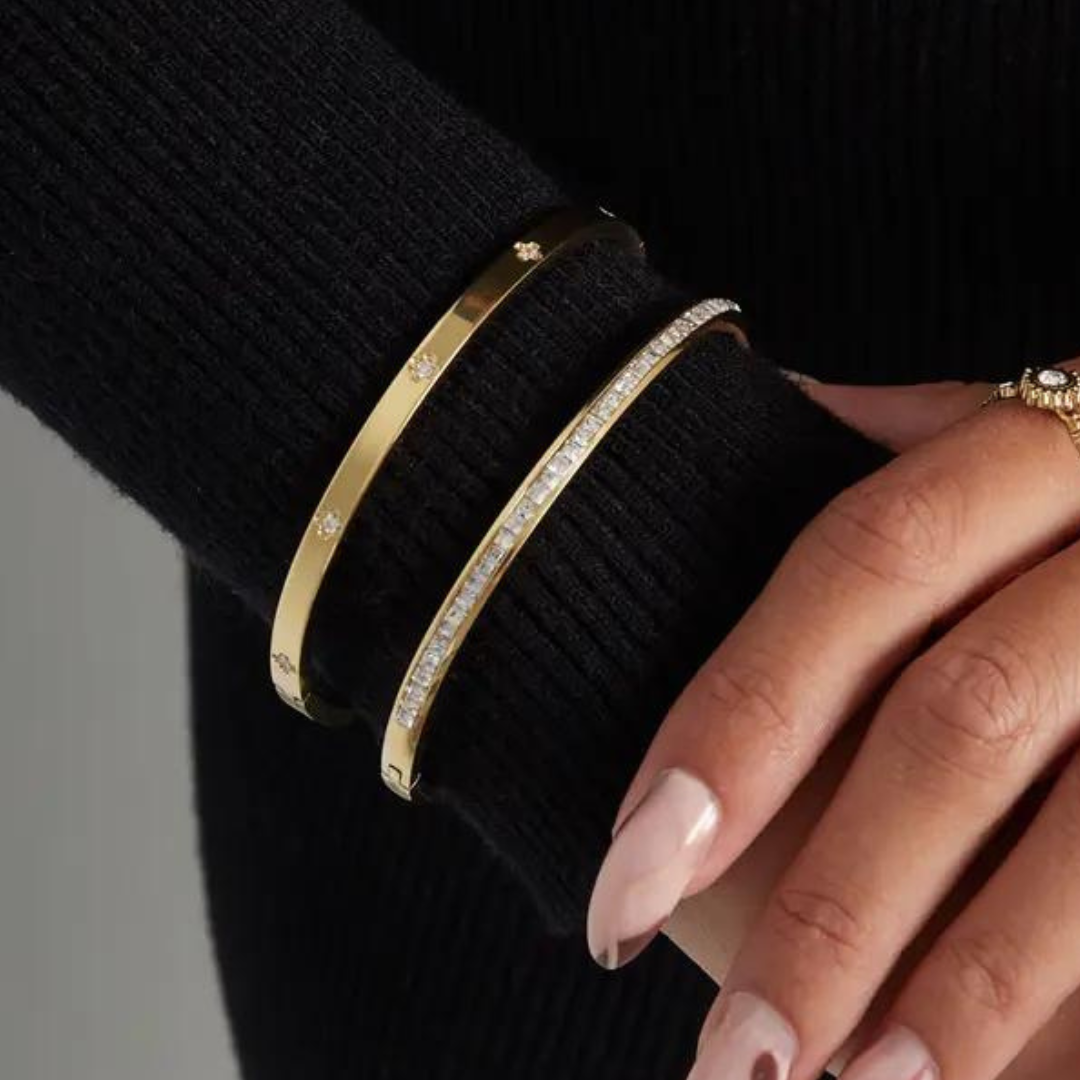 Strass slavenarmband paars