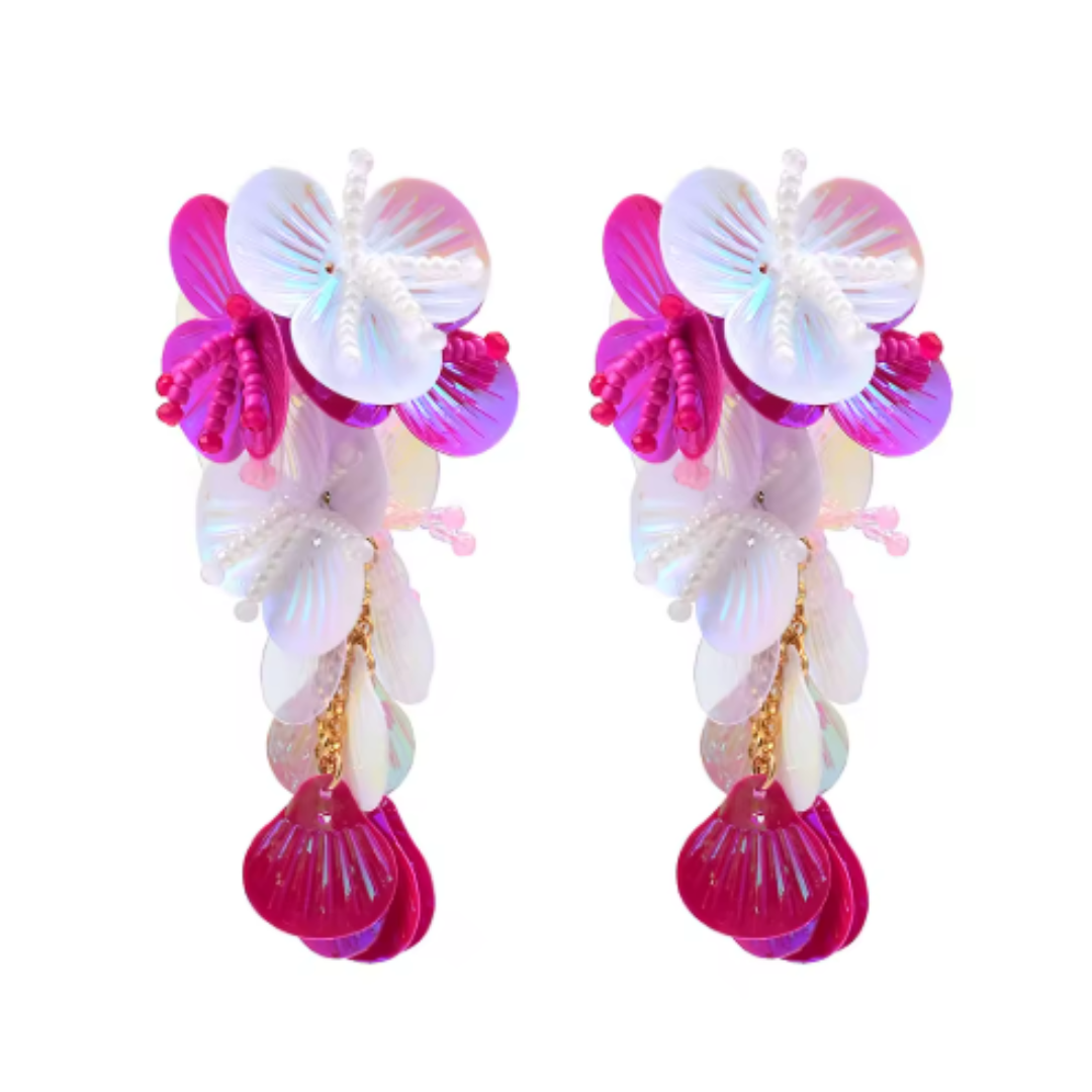 The Island statement oorbellen fuchsia