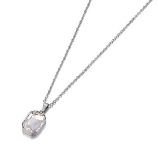 Zilveren ketting met steen