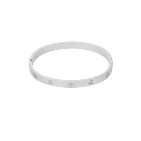 Slavenarmband met klavers en steentjes