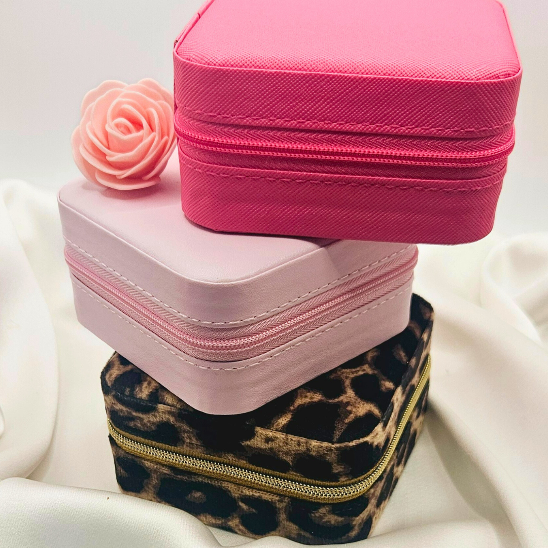 Sieraden doosje vierkant baby roze