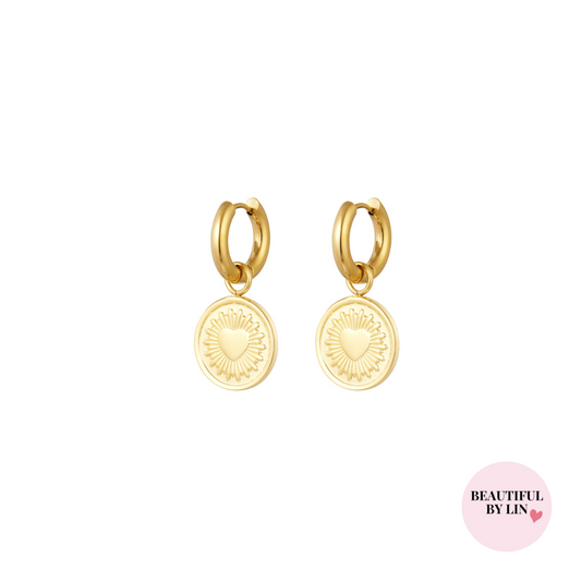 Love Coin oorbellen goud